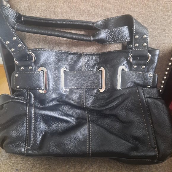 WILSON LEATHER Pelle Studio Black Leather Shoulder bag - Picture 3 of 7